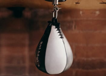 hanging speed bag from a gym
