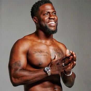 shirtless kevin hart smiling