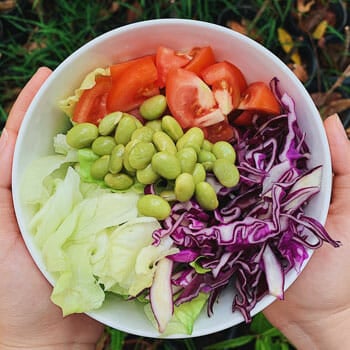 a bowl filled with healthy food