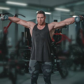 man working out inside a gym