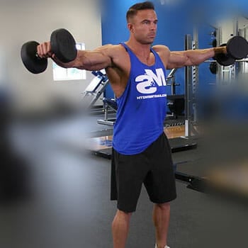 man in a side lateral raise position