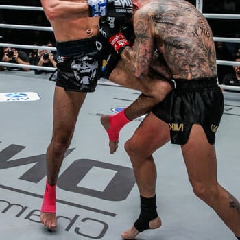 close up shot of boxers lower body during a match