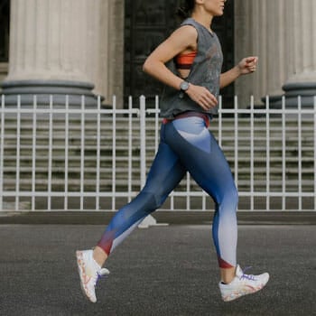 woman taking a run in the streets