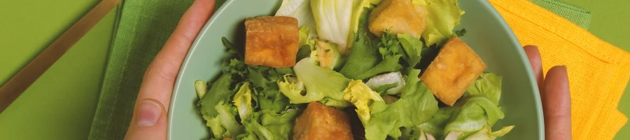 A healthy salad on a bowl
