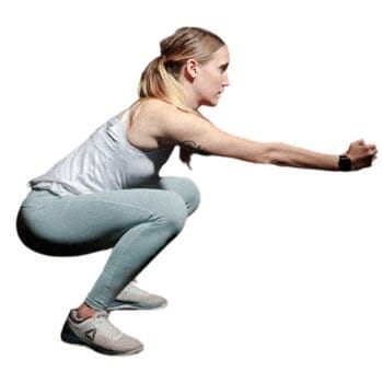 A female person doing squats
