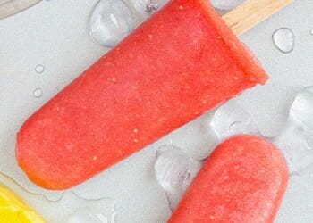 Two pieces of plum smoothie-pops
