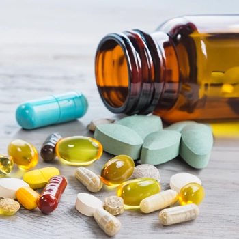 Different kinds of supplements on a table