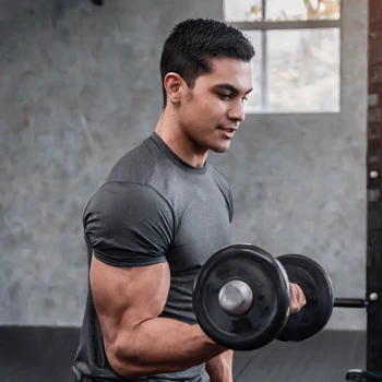 Man doing biceps workout