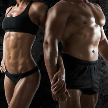 male and female body shot of their lean bodies