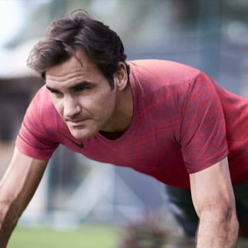 roger federer doing push ups