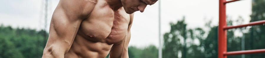 man working out at a park