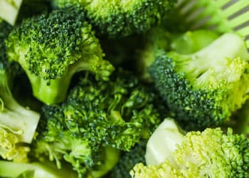 close up image of broccoli in a basket