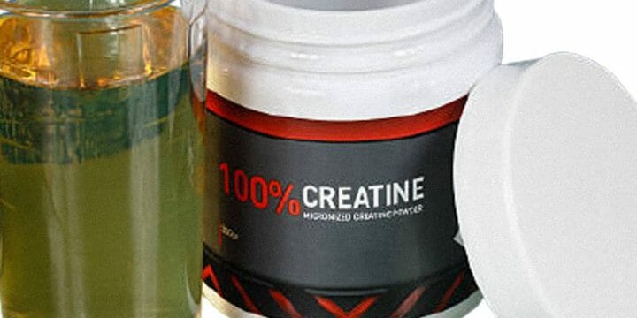 A large container for a creatine supplement