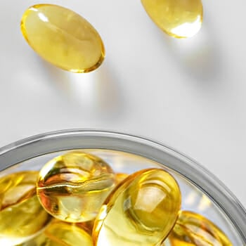 Top view close up image of fish oil