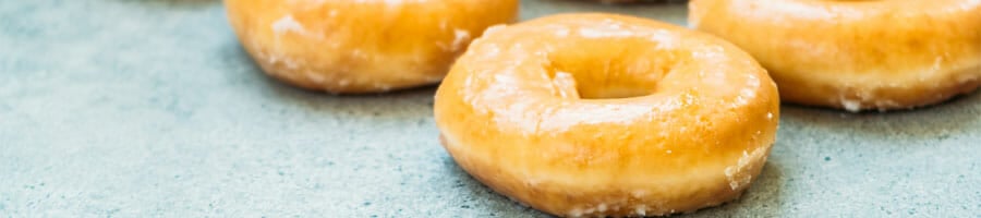 glazed donuts on a tray