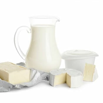 butter, milk, cheese and yogurt in one image