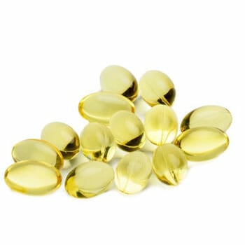 fish oil capsules in stack