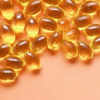 fish oil capsules in stack