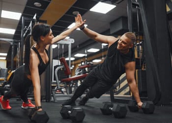 couple working out in a gym