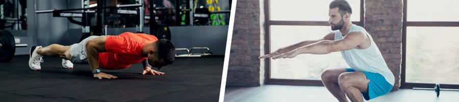 men doing different workout in a gym