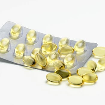 fish oil capsules in a sachet