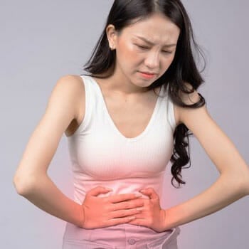 woman suffering from a stomachache