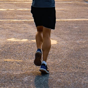 A person jogging in place