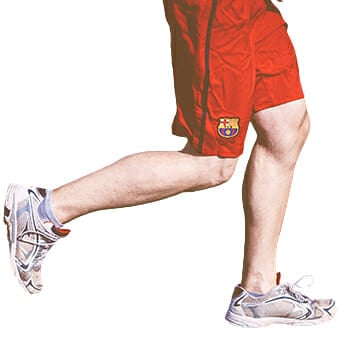 Calf muscles forming from doing jogging and sprinting