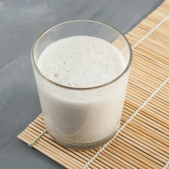 glass filled with protein milk
