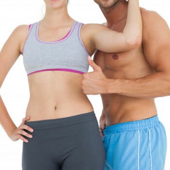 couple wearing gym clothes