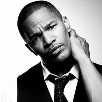 black and white face image of Jamie Foxx