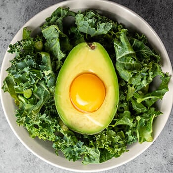 Green food and an avocado fruit