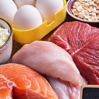 Protein foods on table