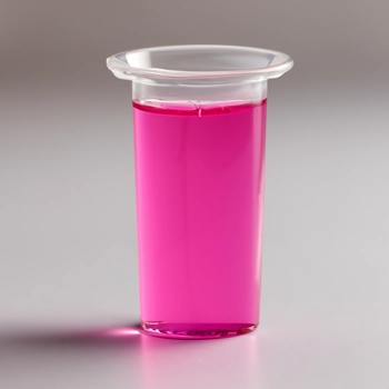 container filled with pinkish pee