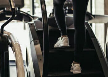 A person using stair climber machine