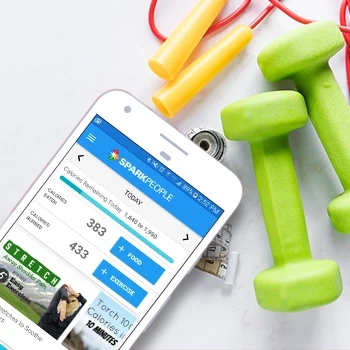 SparkPeople app and workout equipments