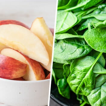 glycogen food sources such as apples and spinach