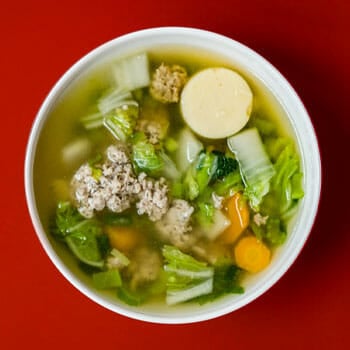 bowl filled with vegetable soup