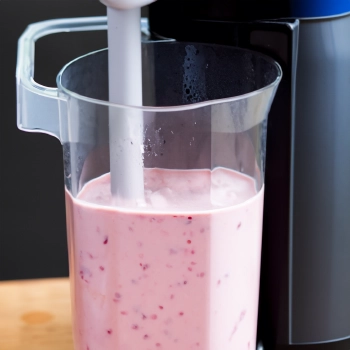 A Blender with a smoothie on it