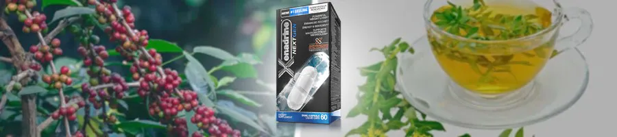 Product image of Xenadrine NextGen with ingredients as background