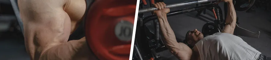 man working out his arms in a gym