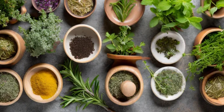 Herbs in an organized tray