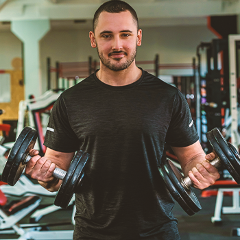 A person working out in the gym