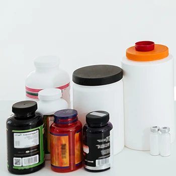 Different supplement products in a white background