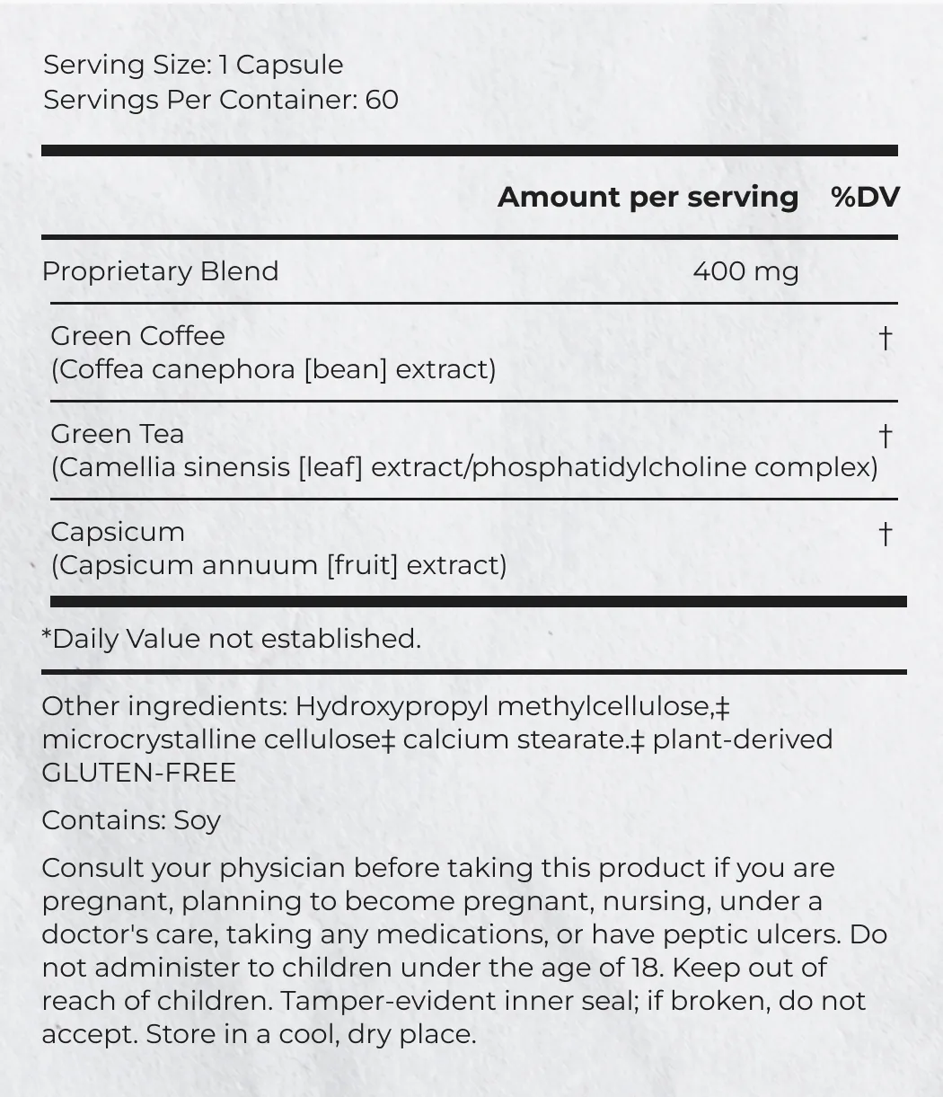 Supplement Facts of Melaleuca Nutratherm