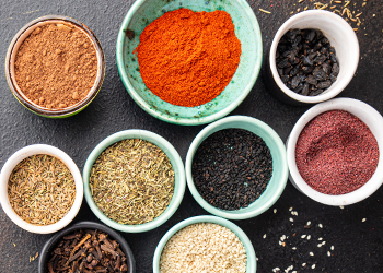 powdered ingredients in different bowls