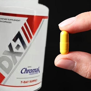 7 DFBX supplement product up close with a different pill