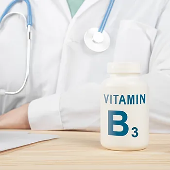 Vitamin B3 on doctor's table