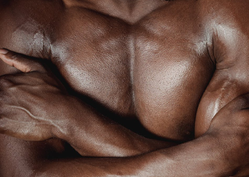 chest view of a shirtless man