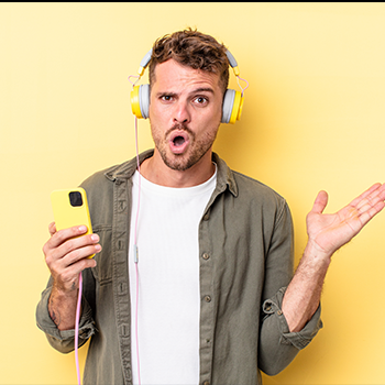 man listening to music